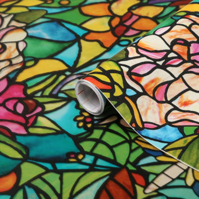 D-C-Fix Tulia Floral Multicolour Self-Adhesive Film (L)2M (W)450Mm