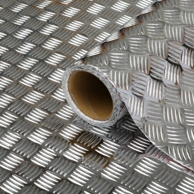 D-C-Fix Criss Cross Checkerboard Silver Effect Self-Adhesive Film (L)1.5M (W)450Mm