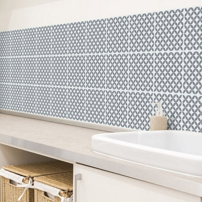 d-c-fix Amira Grey Sticky Back Vinyl Wall Tile 18 Pack