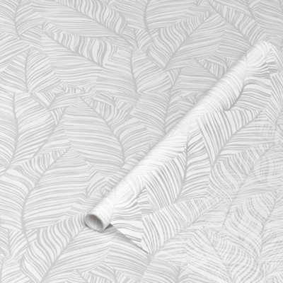 D-C-Fix Leaves Mid Sheen White & Transparent Frosted Effect Window Privacy Film (L)1.5M (W)450Mm