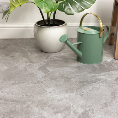 D-C-Fix Grey Slate Effect Self-Adhesive Vinyl Tile, 0.6M²