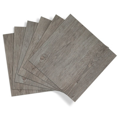 D-C-Fix Grey Wood Effect Self-Adhesive Vinyl Tile, 1.2M²