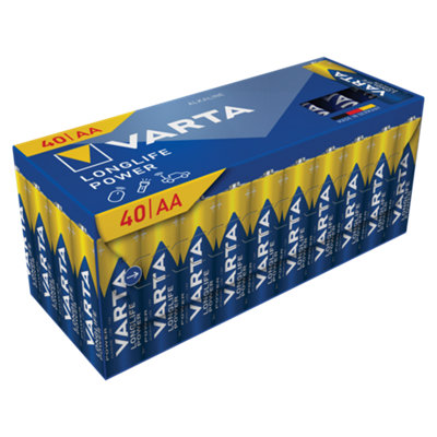 Varta Longlife Power 1.5V Aa Batteries, Pack Of 40
