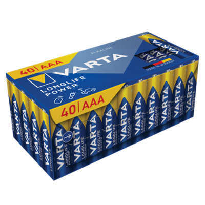 Varta Longlife Power 1.5V Aaa Batteries, Pack Of 40
