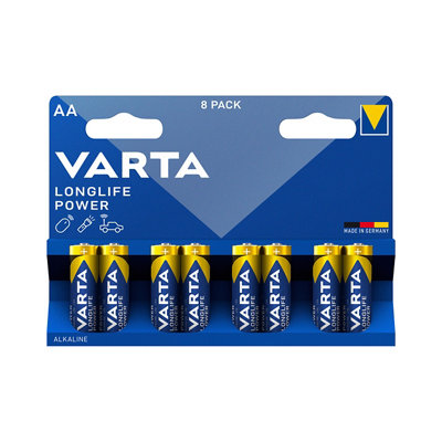Varta Longlife Power 1.5V Aa Batteries, Pack Of 8
