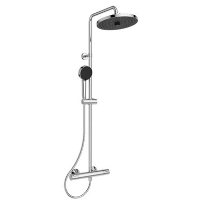 Ideal Standard Ceratherm T25+ Chrome Effect Rear Fed Thermostatic Shower Kit With 2 Heads & 1750M Hose Length