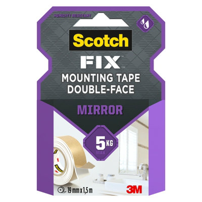 3M Scotch-Fix Mirror Beige Mounting Tape (L)1.5M (W)19Mm