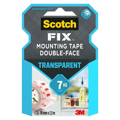 3M Scotch-Fix Transparent Mounting Tape (L)1.5M (W)19Mm