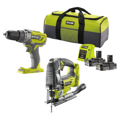Ryobi 18V 2 Li-Ion One+ Cordless Power Tool Kit Rck182k-220S Green