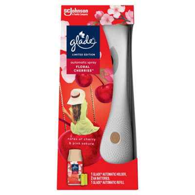 Glade Automatic Spray Floral Cherries Plug-In Air Freshener & Refill Kit