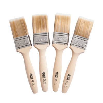 Harris Trade Emulsion & Gloss 2" Interior Walls, Ceilings & Trim Work Paint Brush, Pack Of 4