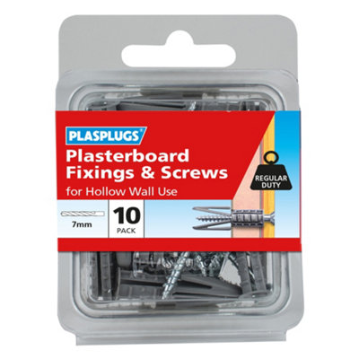 Plasplugs High-Tensile Steel Countersunk Hollow Wall Anchor (Dia)7Mm (L)36Mm, Pack Of 10