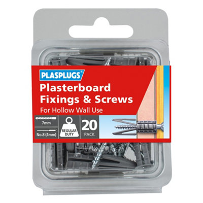 Plasplugs High-Tensile Steel Countersunk Hollow Wall Anchor (Dia)7Mm (L)36Mm, Pack Of 20
