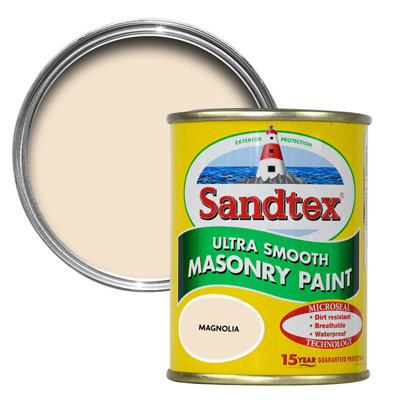 Sandtex Ultra Smooth Magnolia Masonry Paint, 150Ml Tester Pot