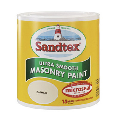 Sandtex Ultra Smooth Cornish Cream Smooth Masonry Paint, 2.5L