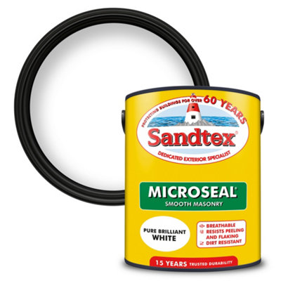 Sandtex Microseal Pure Brilliant White Ultra Smooth Masonry Paint, 5L