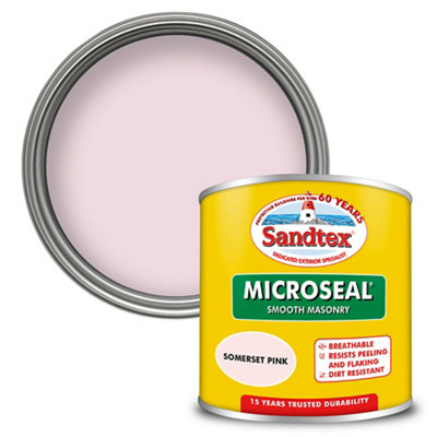 Sandtex Microseal Somerset Pink Matt Masonry Paint, 150Ml Tester Pot
