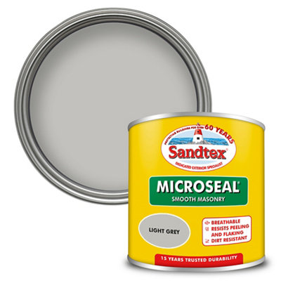 Sandtex Microseal Light Grey Matt Masonry Paint, 150Ml Tester Pot