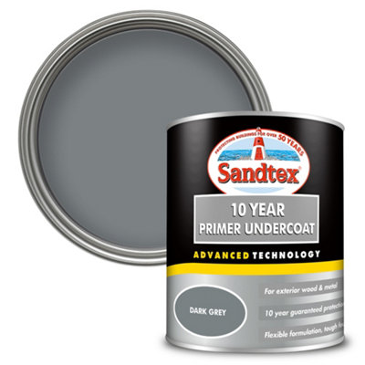 Sandtex 10 Year Dark Grey Matt Multi-Surface Metal & Wood Primer & Undercoat, 750Ml