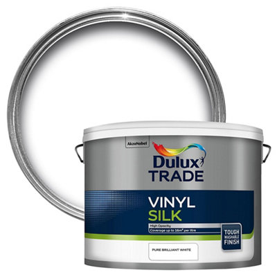 Dulux Trade Pure Brilliant White Silk Emulsion Paint, 10L