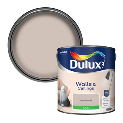 Dulux Walls & Ceilings Malt Chocolate Silk Emulsion Paint, 2.5L