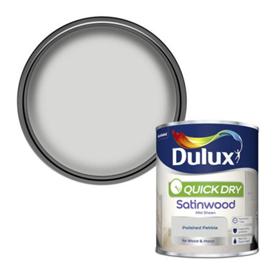Dulux Quick Dry Polished Pebble Satinwood Metal & Wood Paint, 750Ml