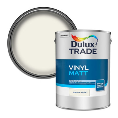 Dulux Trade Jasmine White Vinyl Matt Wall & Ceiling Emulsion Paint, 5L