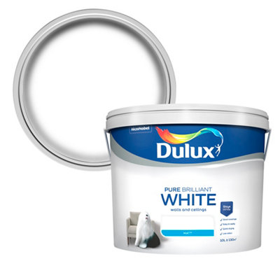 Dulux Pure Brilliant White Matt Emulsion Paint, 10L