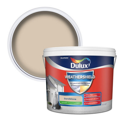 Dulux Weathershield Sandstone Smooth Matt Masonry Paint, 10L