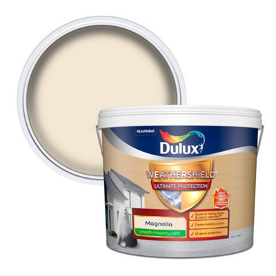 Dulux Weathershield Ultimate Magnolia Smooth Matt Masonry Paint, 10L