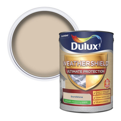 Dulux Weathershield Ultimate Sandstone Smooth Matt Masonry Paint, 5L