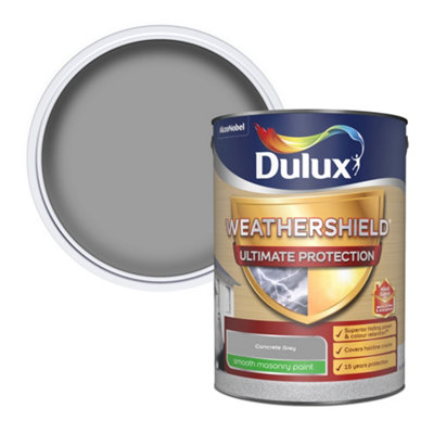 Dulux Weathershield Ultimate Concrete Grey Smooth Matt Masonry Paint, 5L