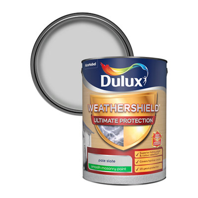 Dulux Weathershield Ultimate Pale Slate Smooth Matt Masonry Paint, 5L