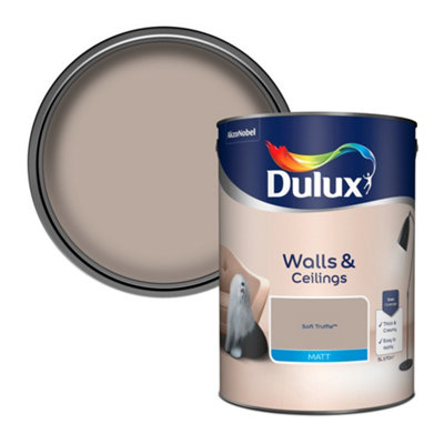Dulux Walls & Ceilings Soft Truffle Matt Emulsion Paint, 5L