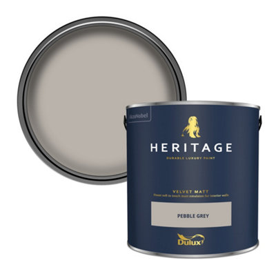 Dulux Heritage Pebble Grey Velvet Matt Wall Paint, 2.5L
