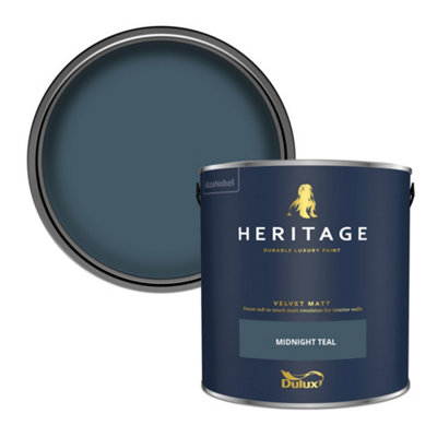 Dulux Heritage Midnight Teal Velvet Matt Wall Paint, 2.5L