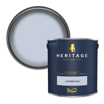 Dulux Heritage Lavender Grey Velvet Matt Wall Paint, 2.5L