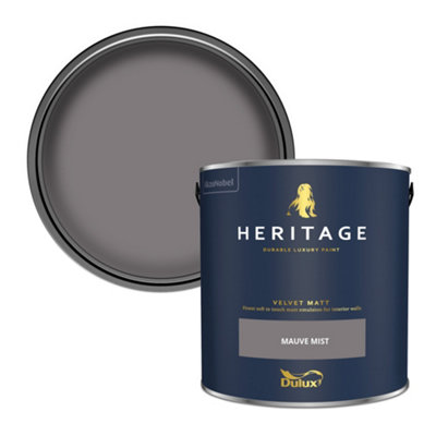 Dulux Heritage Mauve Mist Velvet Matt Wall Paint, 2.5L