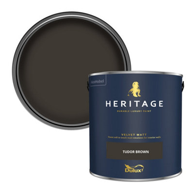 Dulux Heritage Tudor Brown Velvet Matt Wall Paint, 2.5L