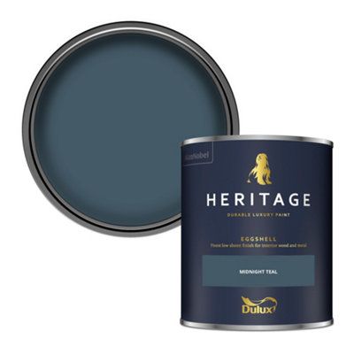 Dulux Heritage Midnight Teal Eggshell Metal & Wood Paint, 750Ml