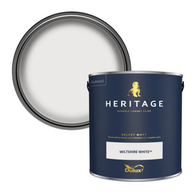 Dulux Heritage Wiltshire White Velvet Matt Wall Paint, 2.5L
