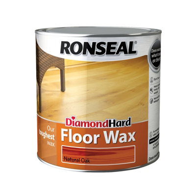 Ronseal Diamond Hard Natural Oak Matt Wax Wood Wax, 2.5L