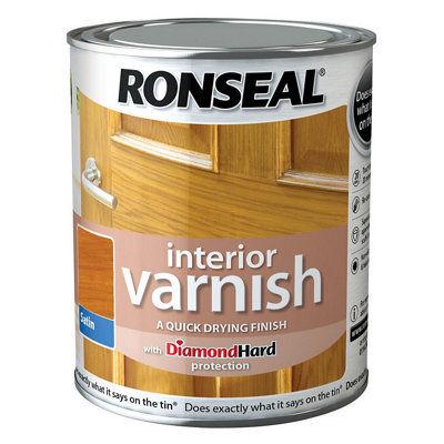 Ronseal Diamond Hard Antique Pine Satin Skirting Wood Varnish, 250Ml