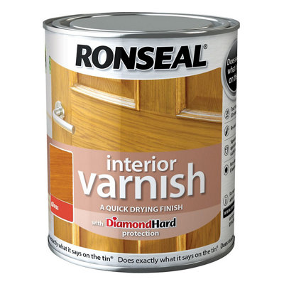 Ronseal Diamond Hard Antique Pine Gloss Skirting Wood Varnish, 250Ml