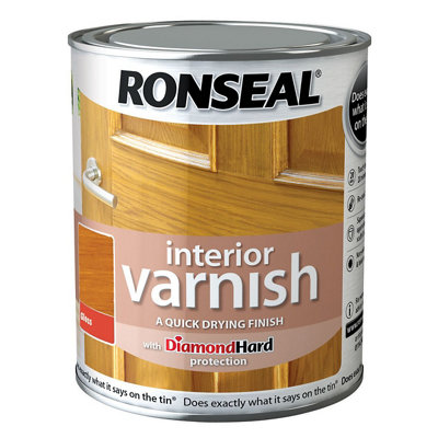 Ronseal Diamond Hard Antique Pine Gloss Skirting Wood Varnish, 750Ml