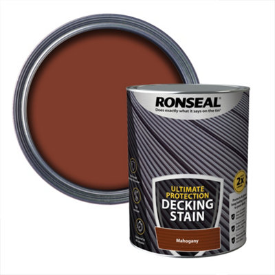 Ronseal Ultimate Protection Rich Mahogany Matt Decking Wood Stain, 5L