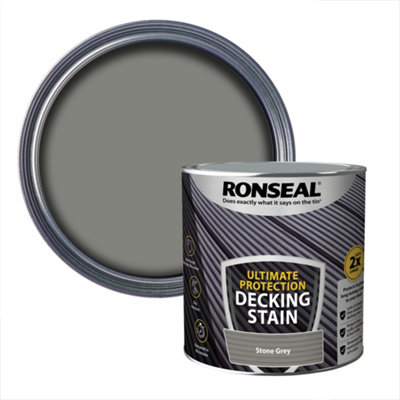 Ronseal Ultimate Protection Stone Grey Matt Decking Wood Stain, 2.5L