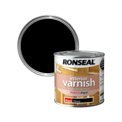 Ronseal Ebony Gloss Skirting Wood Varnish, 250Ml