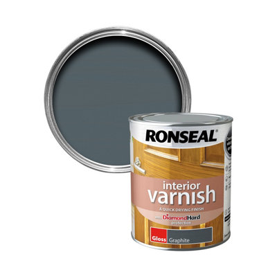 Ronseal Graphite Gloss Skirting Wood Varnish, 750Ml