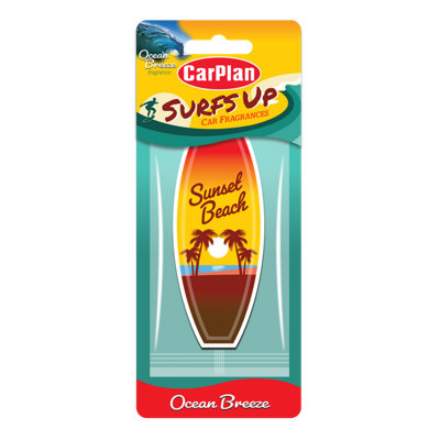 Carplan Surfs Up Surfboard Ocean Breeze Hanging Air Freshener